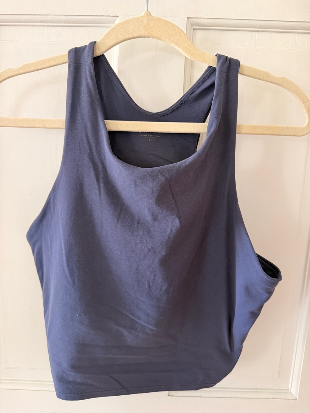 Athleta Navy Layered Racerback Workout Tank Top Size XL